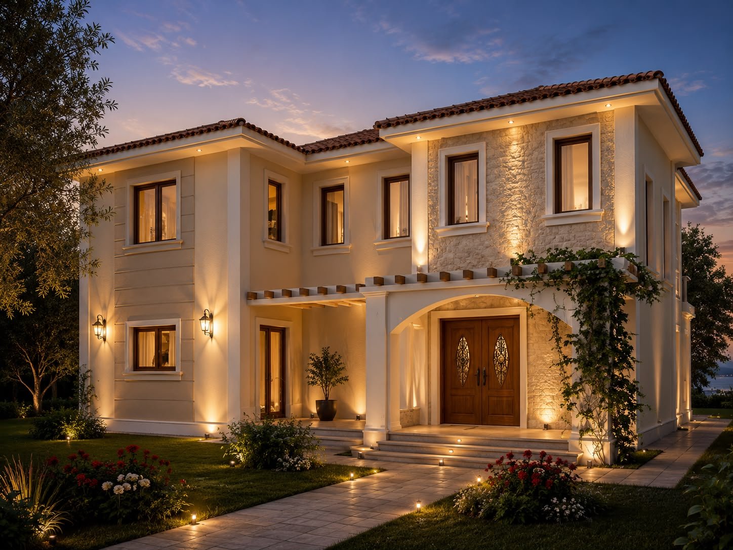 Golden Life Katar Dubai Villa giriş cephesi